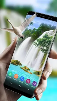 Live Wallpaper Waterfall& Swan android App screenshot 3