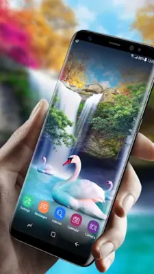 Live Wallpaper Waterfall& Swan android App screenshot 4